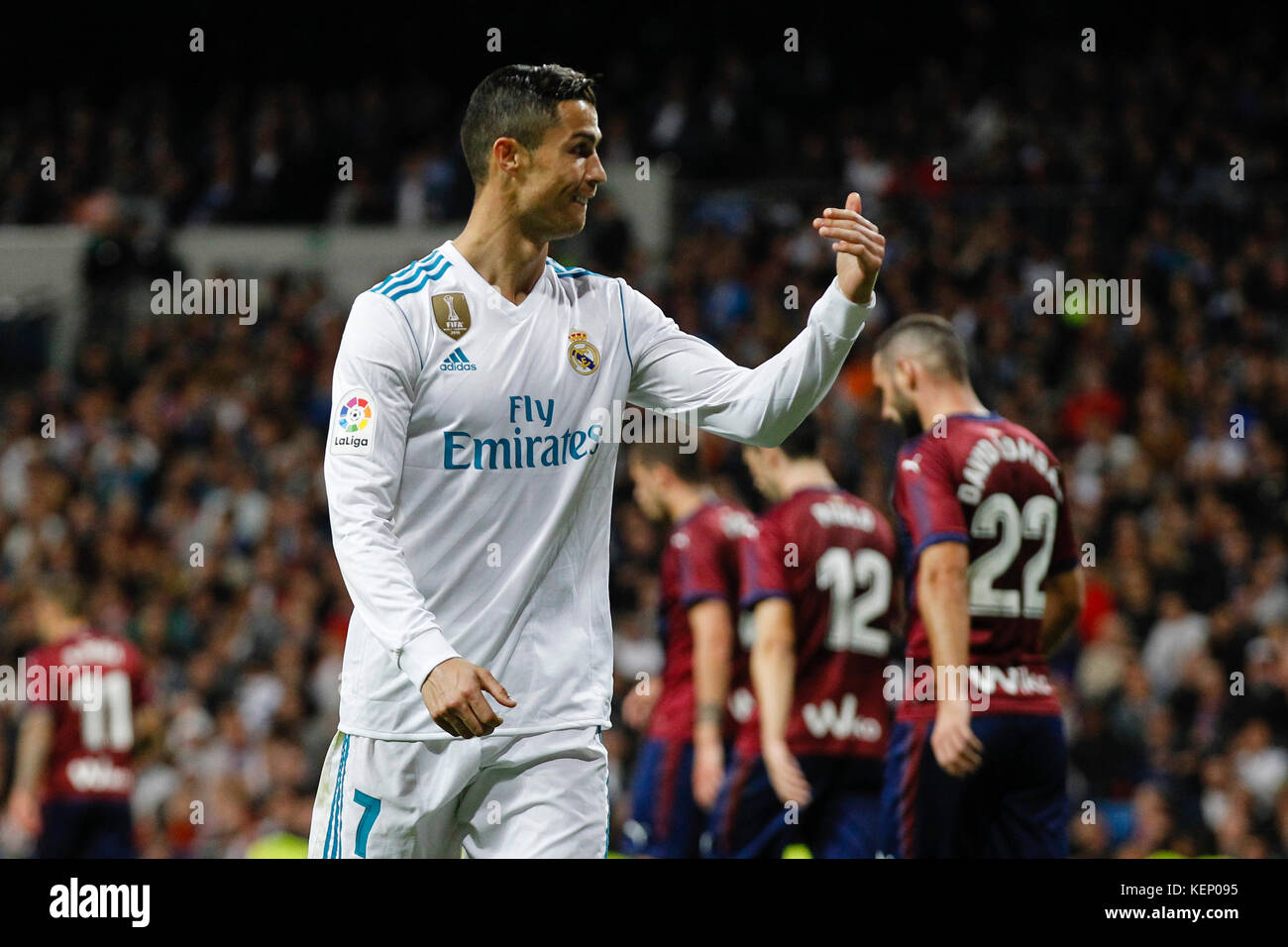 Cristiano Ronaldo dos Santos (7) joueur du Real Madrid. La Liga entre le Real Madrid vs SD Eibar au Santiago Bernabeu à Madrid, Espagne, le 22 octobre 2017 . Más Información Gtres Crédit : Comuniación sur ligne, S.L./Alamy Live News Banque D'Images