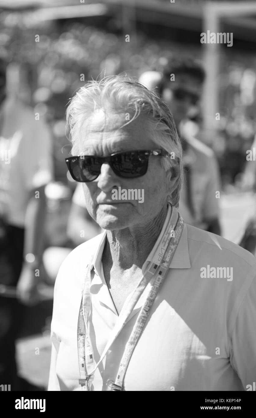 Austin, Texas, États-Unis. 22 octobre 2017. Acteur MICHAEL DOUGLAS, marchant sur la grille avant la course à la formule 1 USGP. Crédit : Hoss McBain/ZUMA Wire/Alamy Live News Banque D'Images