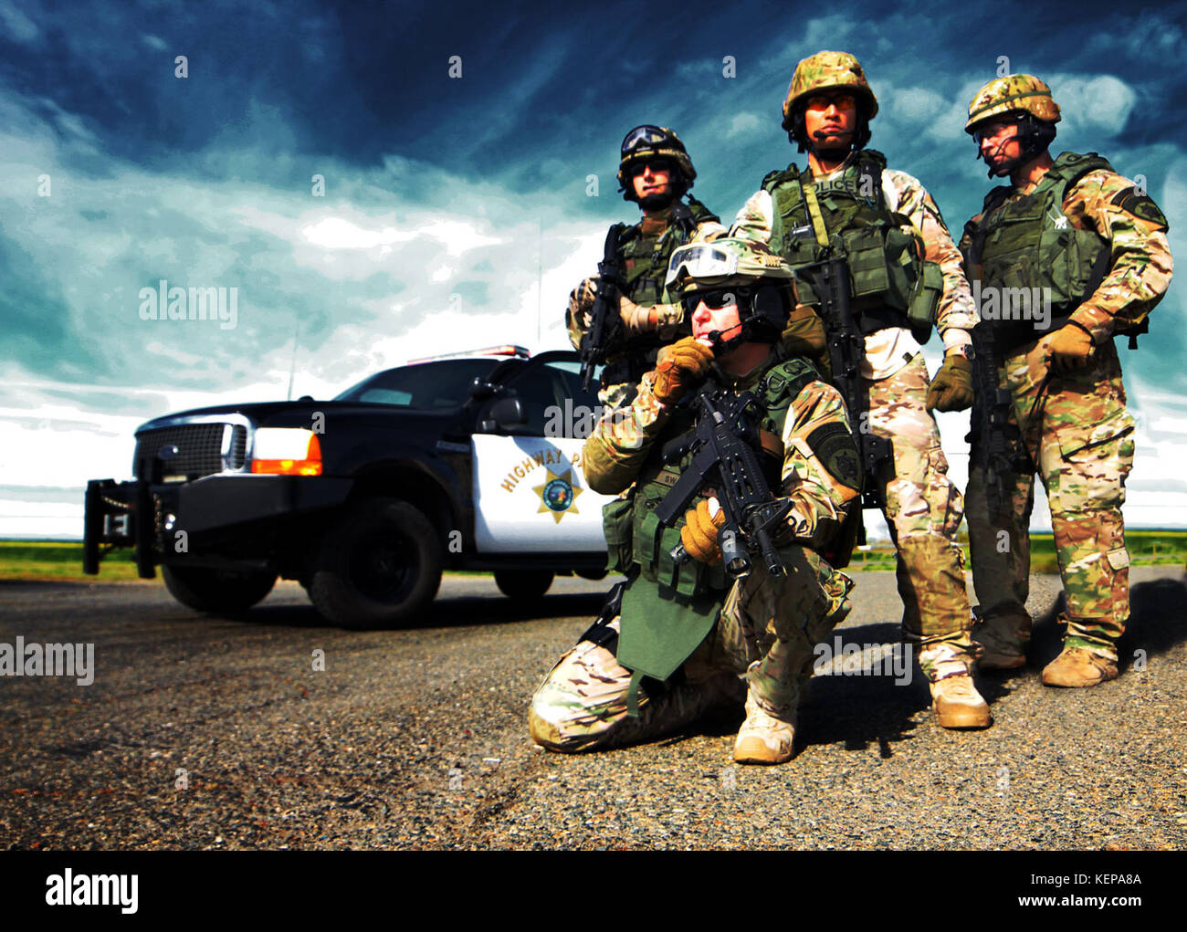 L'Équipe SWAT CHP Banque D'Images