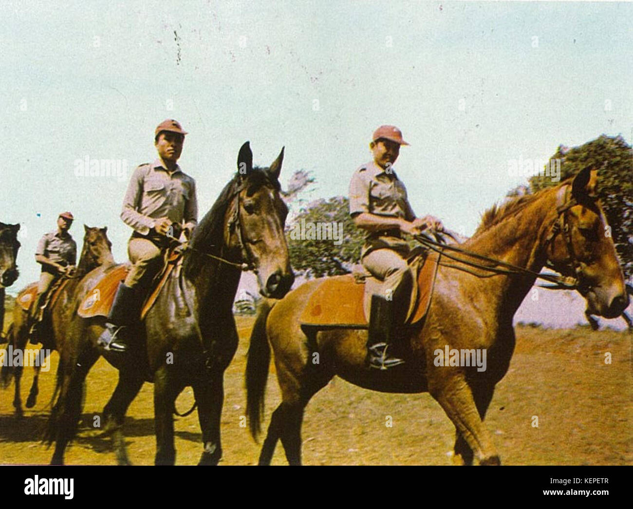 La police indonésienne à cheval, Sekilas Kepolisian Lintas Republik Indonesia, p58 Banque D'Images