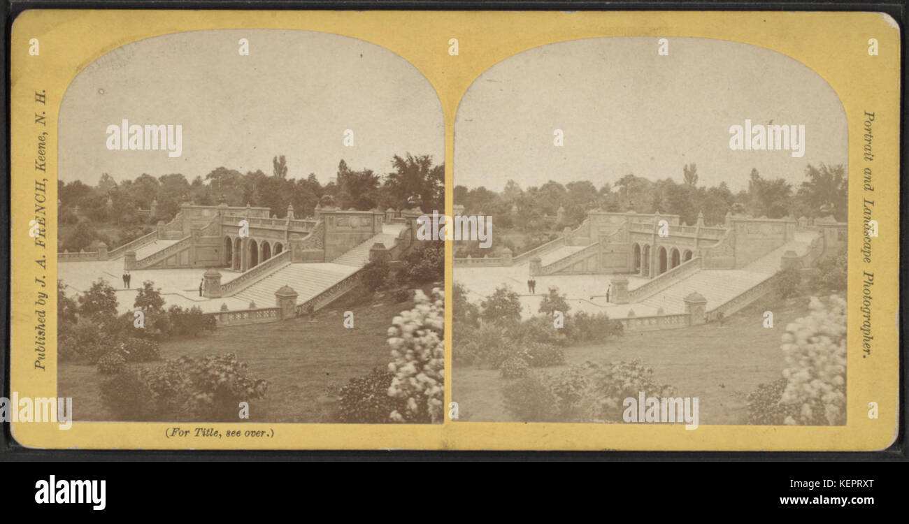 La terrasse, Central Park, par le français, J. A., 1834, 1898 Banque D'Images