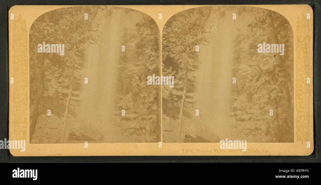 Chutes de Toccoa, près de Tallulah, Géorgie, par Littleton Voir Co. Banque D'Images