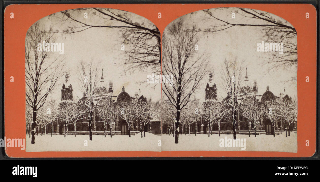 Vue sur Église presbytérienne, Elmira, New York, à partir de Robert N. Dennis collection de vues stéréoscopiques Banque D'Images