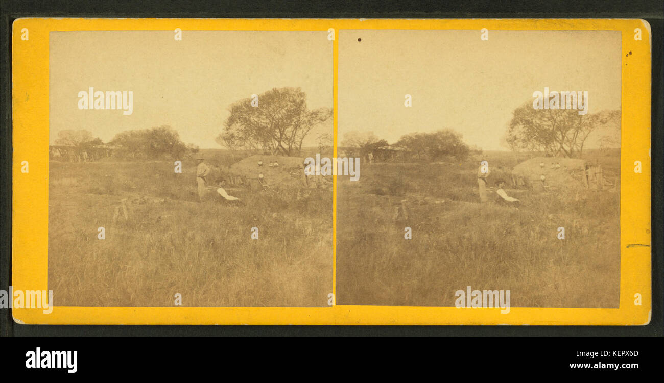 Workmen's ranche (sic), sur l'Alum Creek, Kansas, à 11 kilomètres à l'est de Fort Harker, et 496 milles à l'ouest de St Louis, MO, par Alexander Gardner, 1882, 1821 Banque D'Images