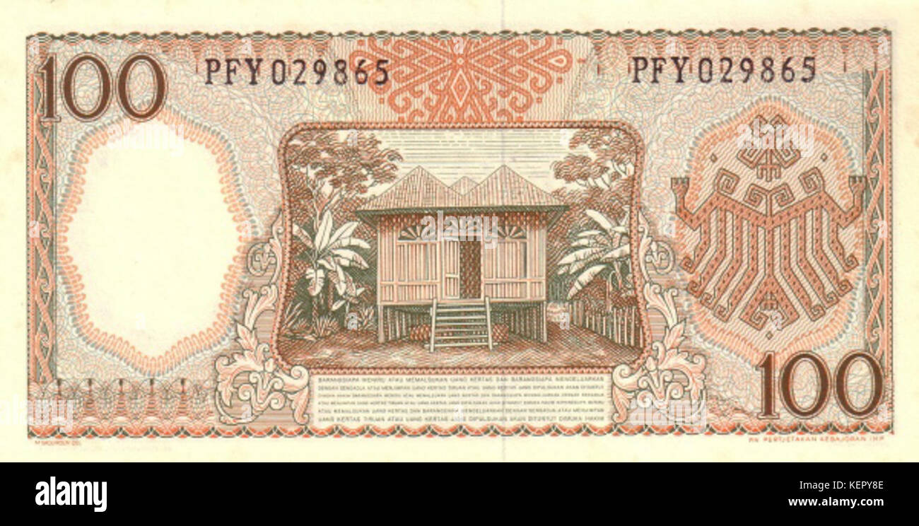 Indonésie 1964 100r r Banque D'Images