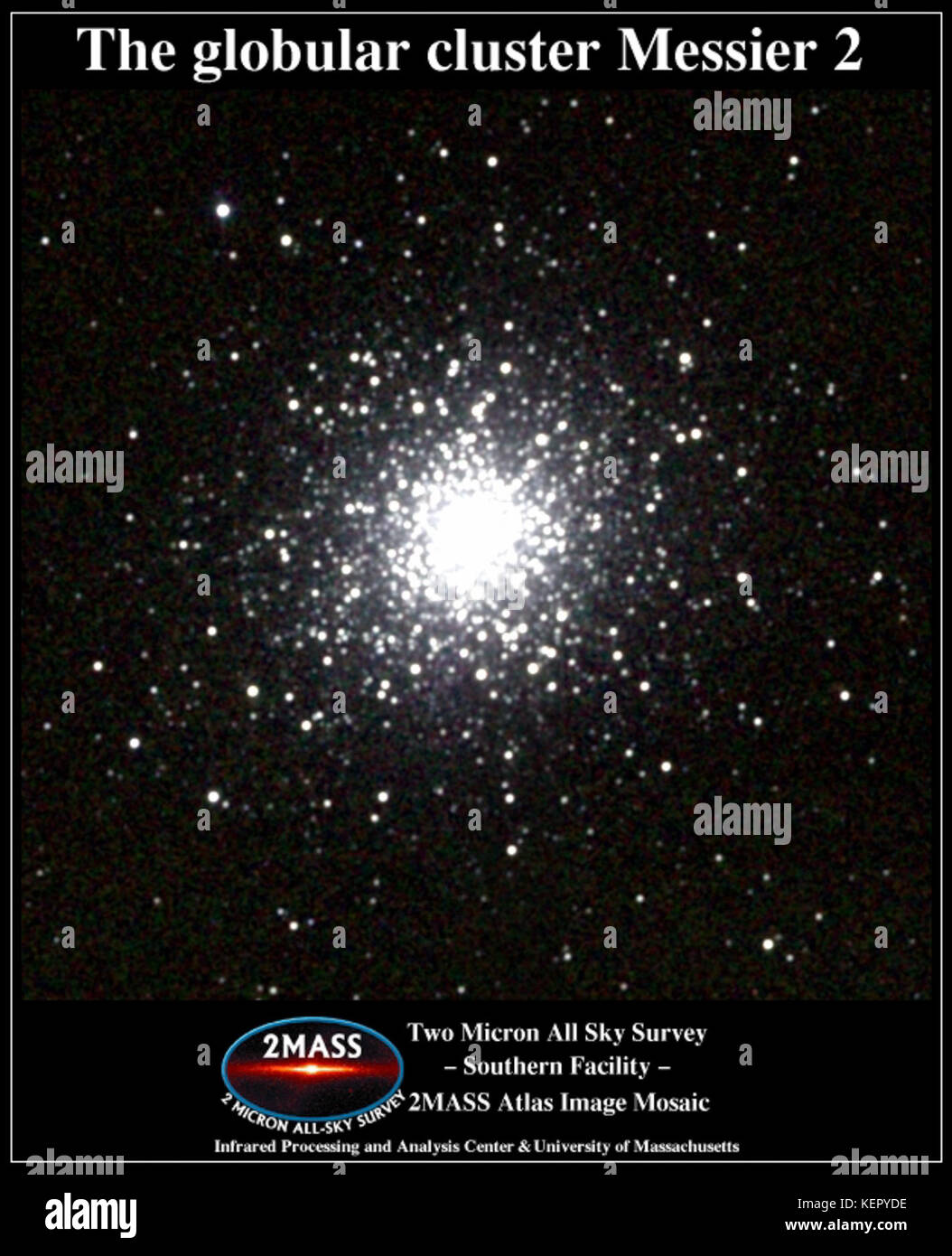 Messier 002, également connu sous le nom de M2, est un amas globulaire dans la constellation du Verseau. C'est l'un des amas globulaires les plus anciens et les plus éloignés observés, fournissant des informations clés sur la formation précoce des galaxies. Banque D'Images