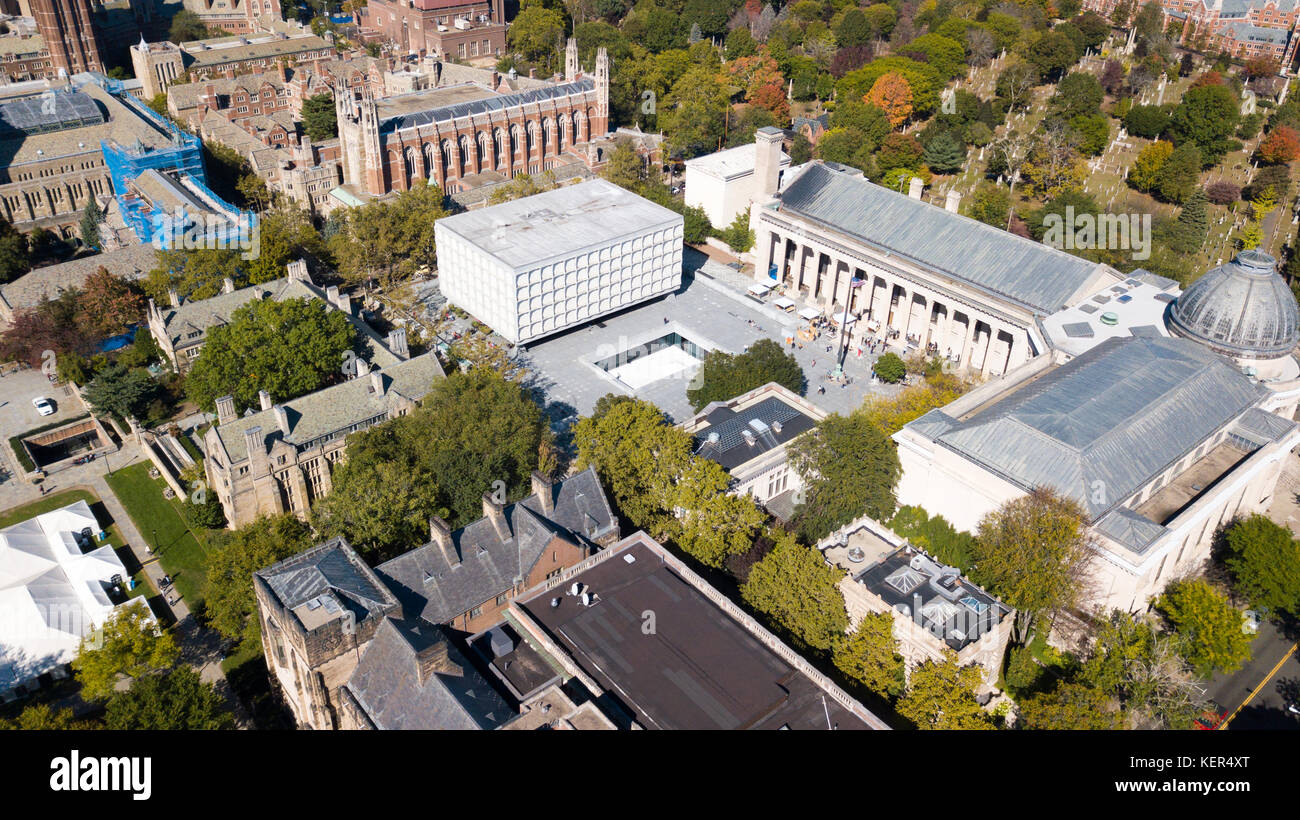 Beinecke Yale et livres rares de la bibliothèque de manuscrits, Hewitt Quadrangle, Campus de l'université de Yale, New Haven, Connecticut, USA Banque D'Images