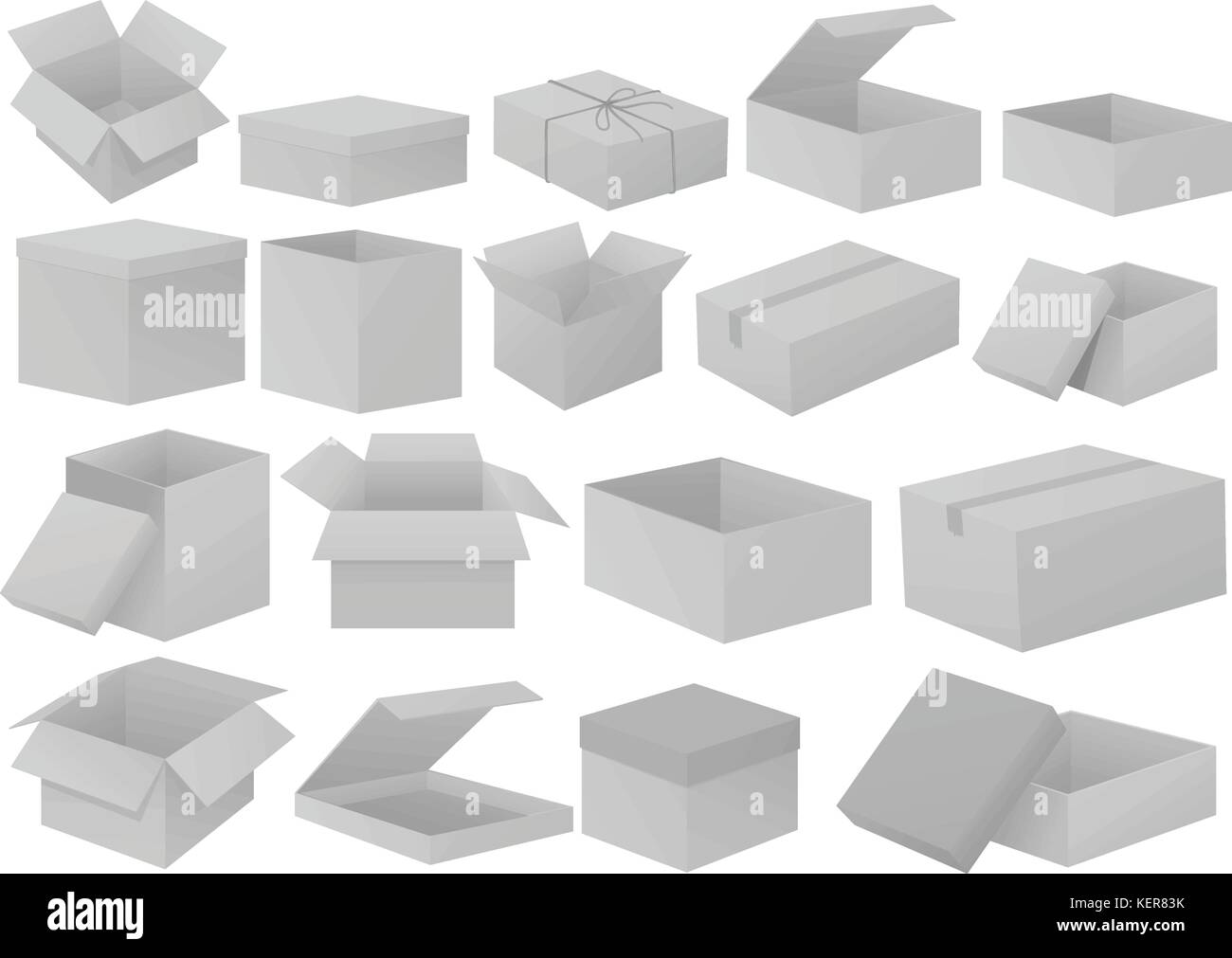 Illustration de boîtes de carton gris Illustration de Vecteur
