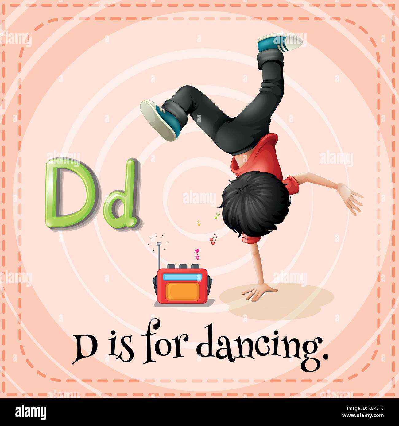 Illustration d'une lettre d est pour la danse Illustration de Vecteur