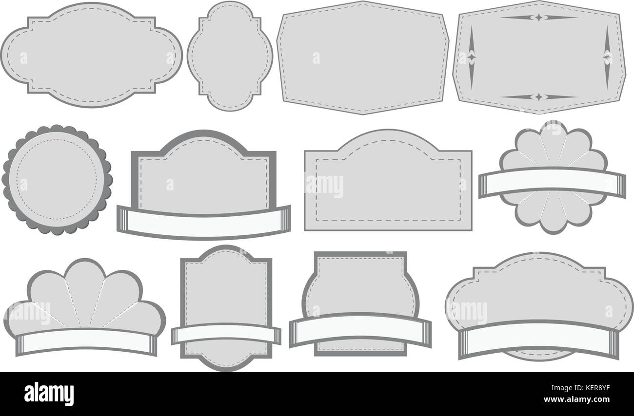 Illustration d'un ensemble d'étiquettes gris Illustration de Vecteur