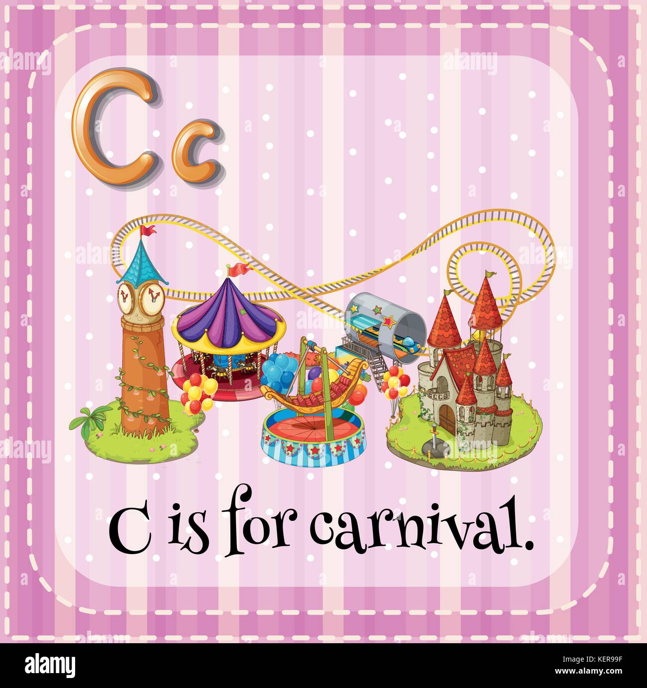 Illustration d'un alphabet c'est pour le carnaval Illustration de Vecteur