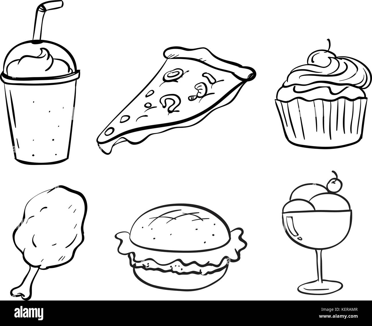 Illustration de la conception de l'autre doodle aliments sur un fond blanc Illustration de Vecteur