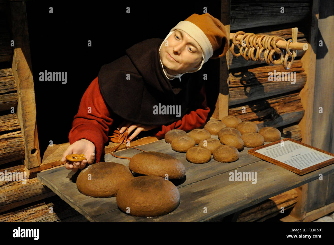 Histoire de la Suède. moyen âge. intérieur d'une boulangerie. musée médiéval de Stockholm. la Suède.. Banque D'Images