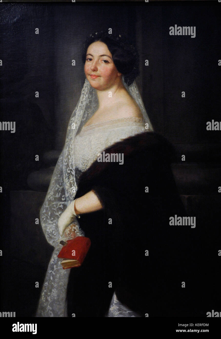Henryk rodakowski (1823-1894) peintre polonais.. portrait de l'artiste, la soeur de Wanda, avec sa robe de mariage, 1858. musée de Silésie. Katowice. Pologne. Banque D'Images