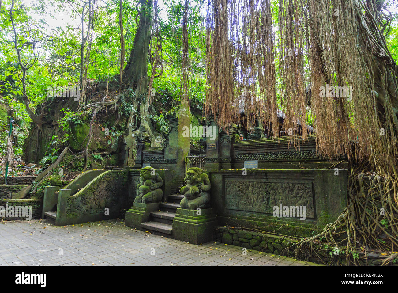 Forêt des Singes d'Ubud : le Temple sur Bali, Indonésie. Banque D'Images