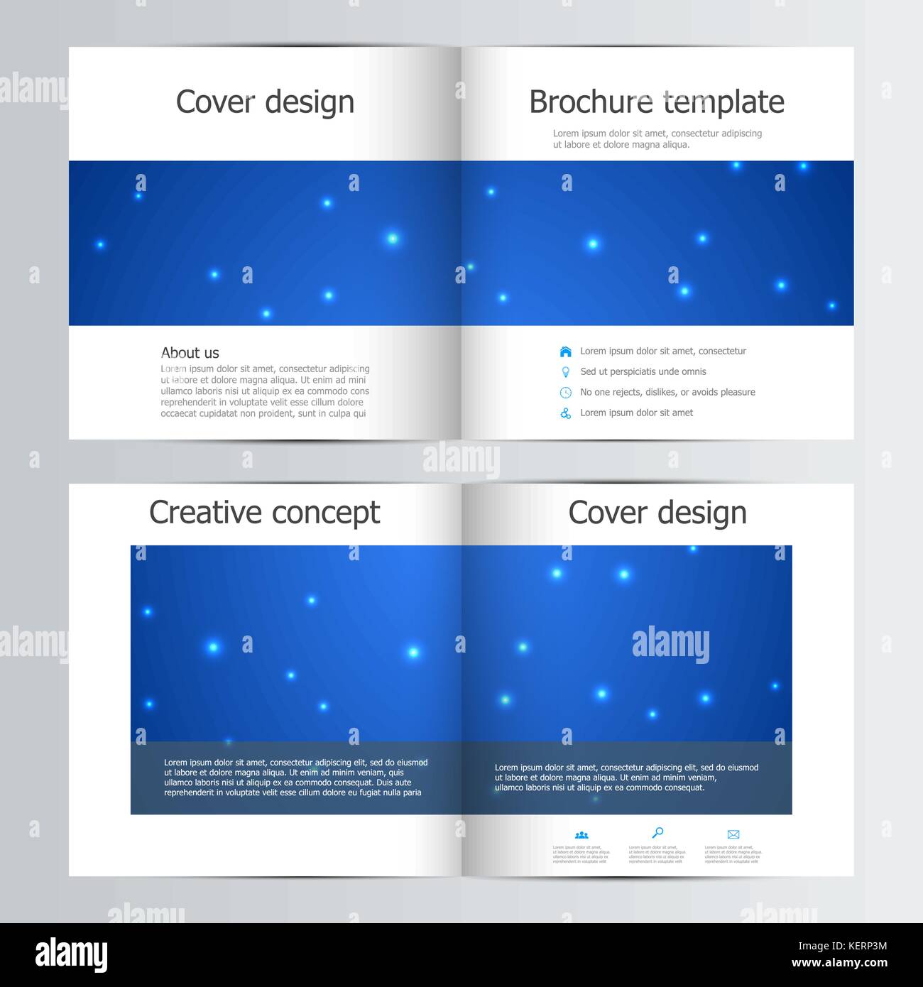 Modèle de brochure Bi-fold avec abstract background, vector illustration Illustration de Vecteur