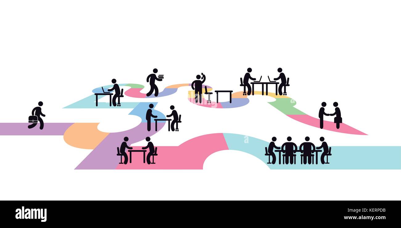 Concept de poste de travail, les pictogrammes illustration Illustration de Vecteur