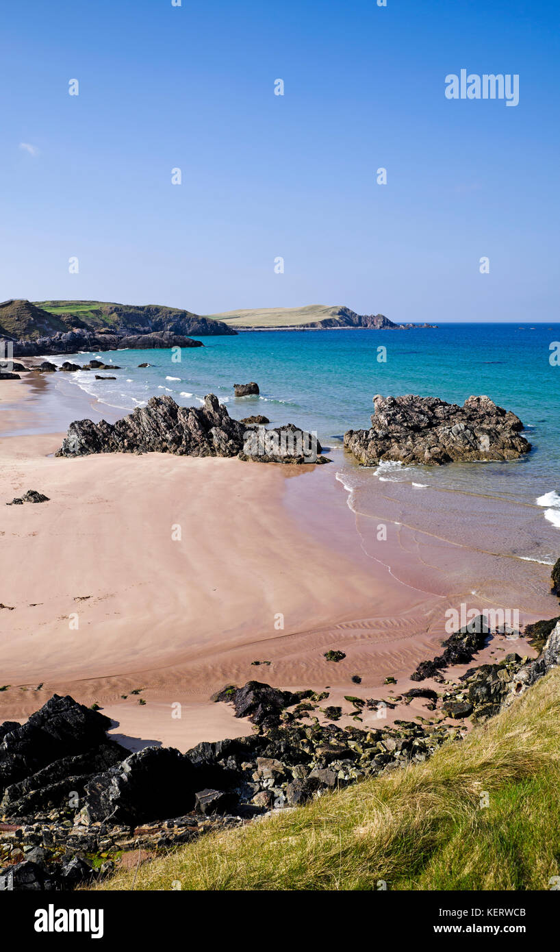 Belle plage de Sangomore (également appelé le sango Sands),à Durness, Sutherland, sur la côte nord 500 route touristique, Northern Highlands, Ecosse UK Banque D'Images