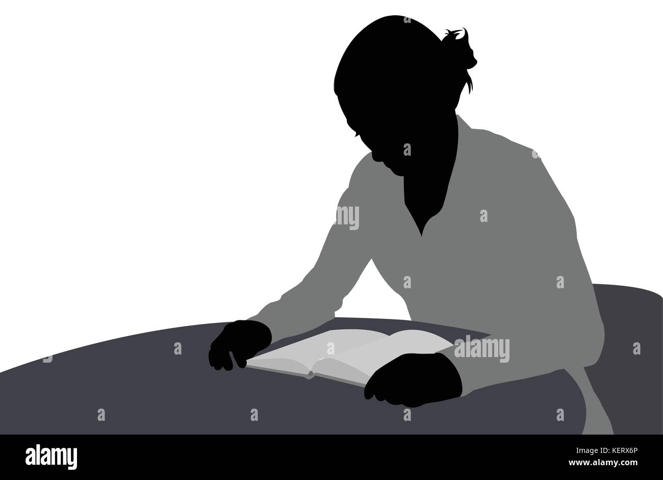 Woman Reading book - vector Illustration de Vecteur