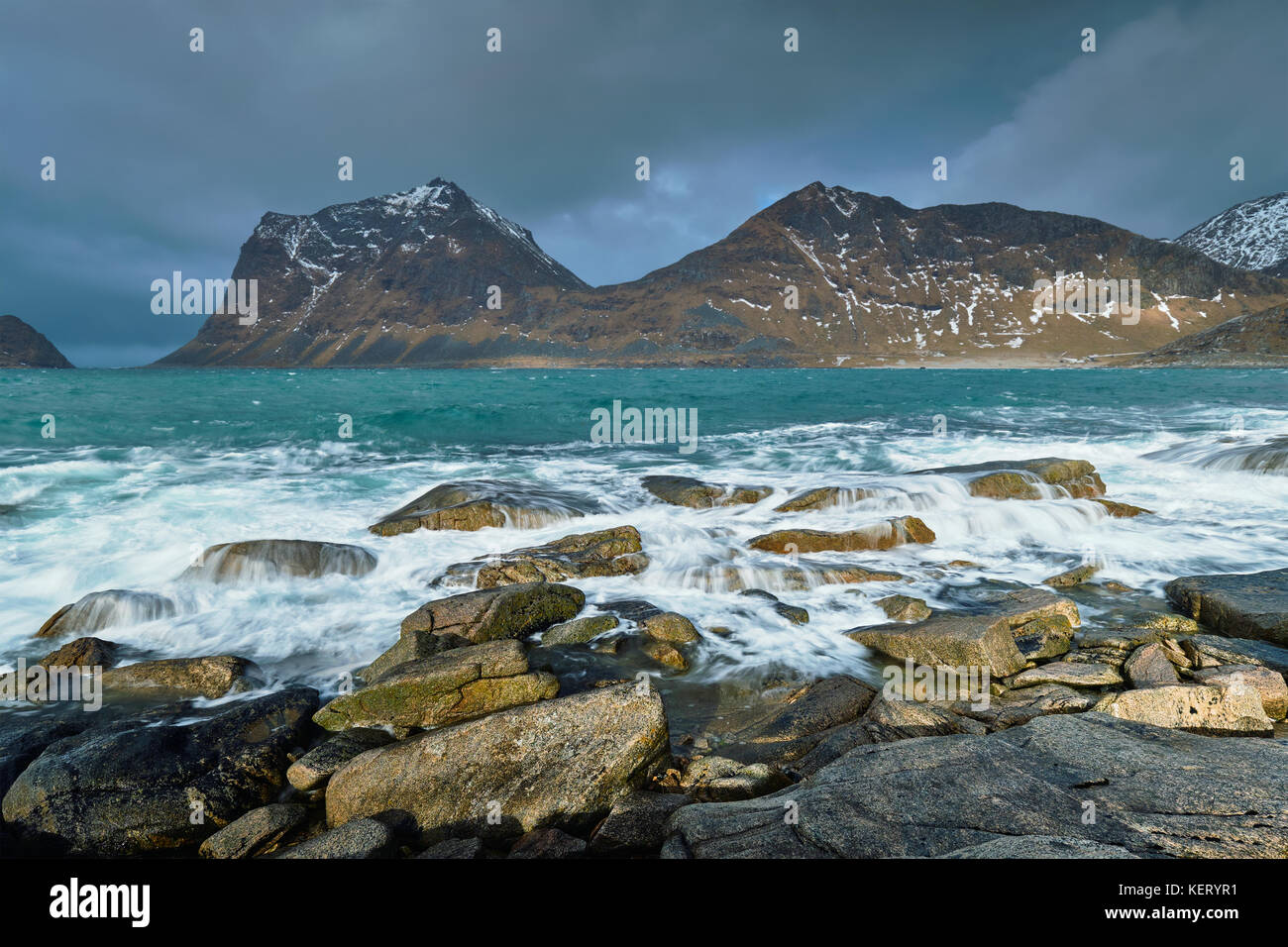 Côte Rocheuse de fjord en Norvège Banque D'Images