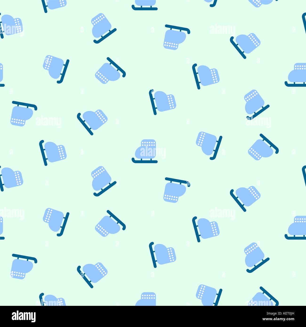 Patins à glace hiver modèle vectoriel continu bleu. Illustration de Vecteur