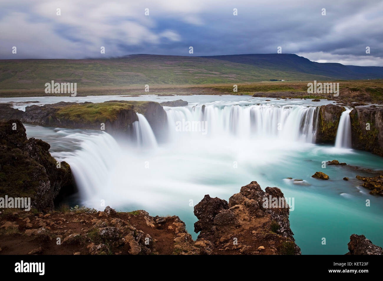 Cascade de Godafoss, rivière Skjálfandafljót, Islande du Nord Banque D'Images