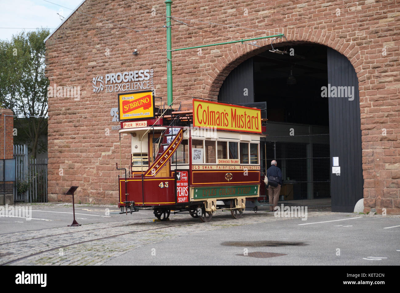 Tramway à chevaux de Liverpool Banque D'Images