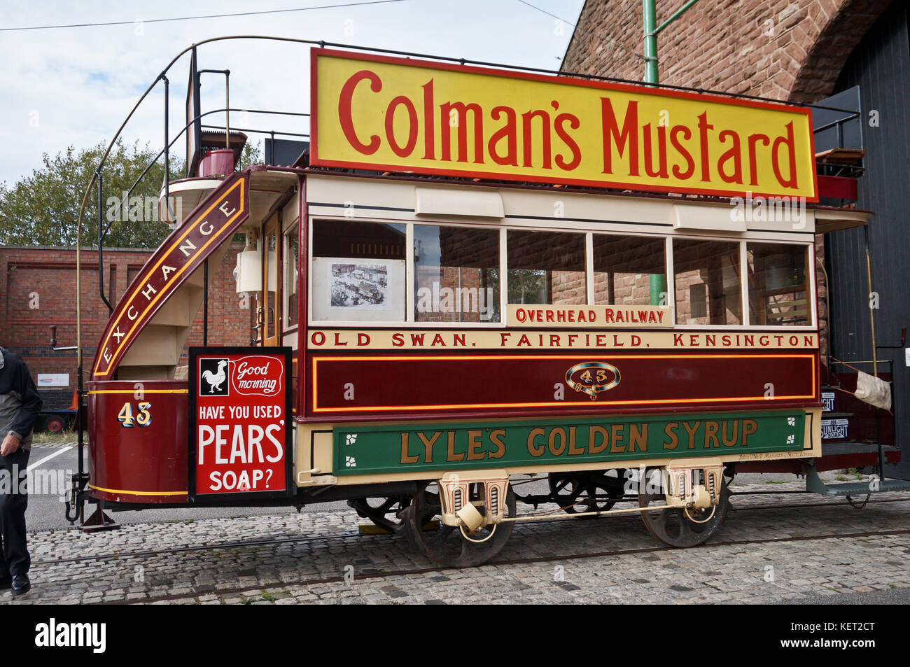Tramway à chevaux de Liverpool Banque D'Images