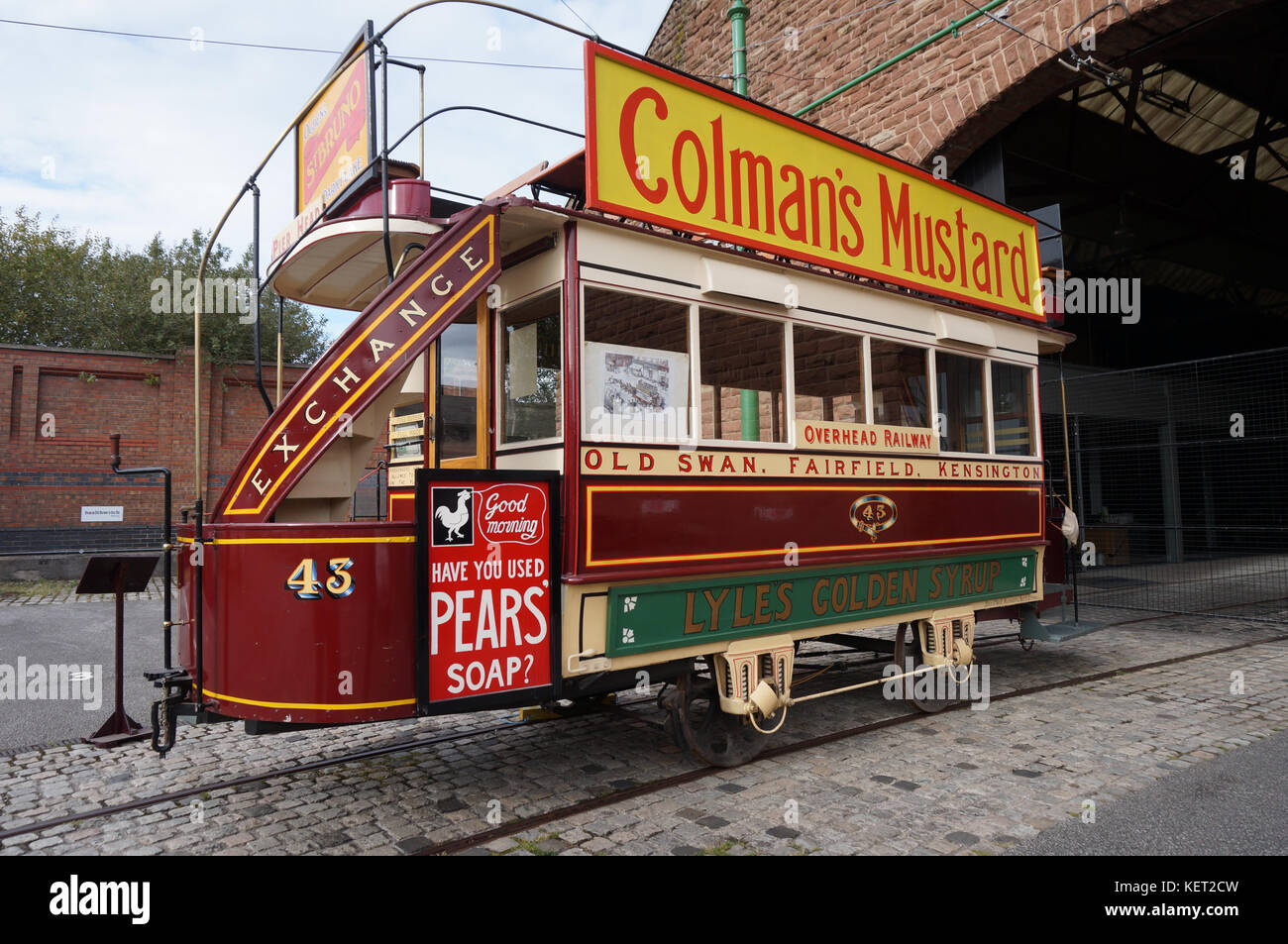 Tramway à chevaux de Liverpool Banque D'Images