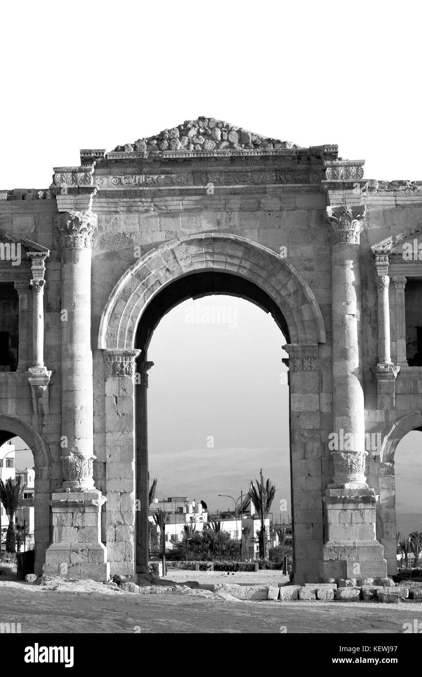 En Jordanie Jerash le site archéologique antique héritage classique pour les touristes Banque D'Images