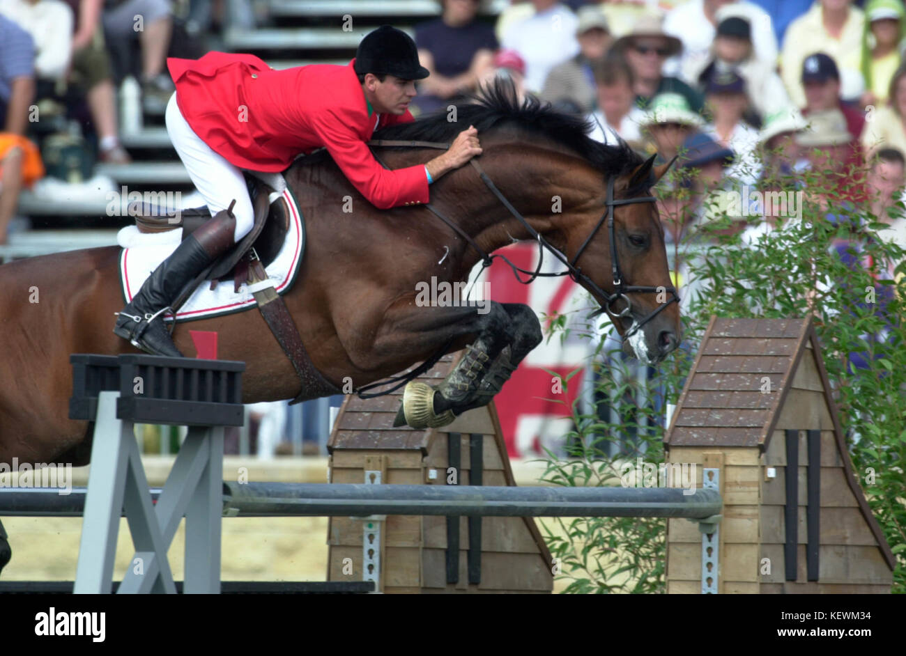 Jeux Olympiques, Sydney 2000, Santiago Lambre (MEX) équitation Tlaloc La Silla Banque D'Images