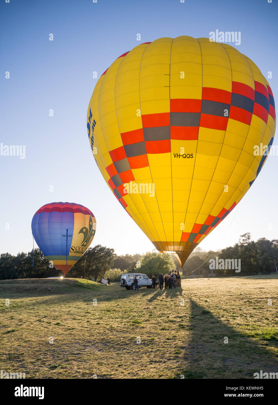 Hot-Air Ballooning à Canberra Banque D'Images