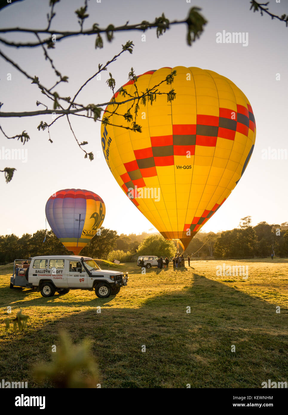 Hot-Air Ballooning à Canberra Banque D'Images