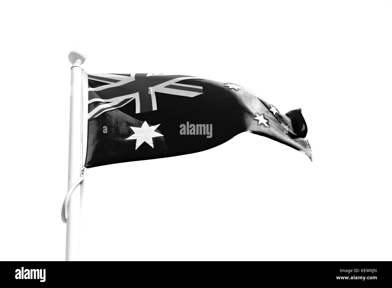 L'Australie dans le ciel clair le waving flag Banque D'Images