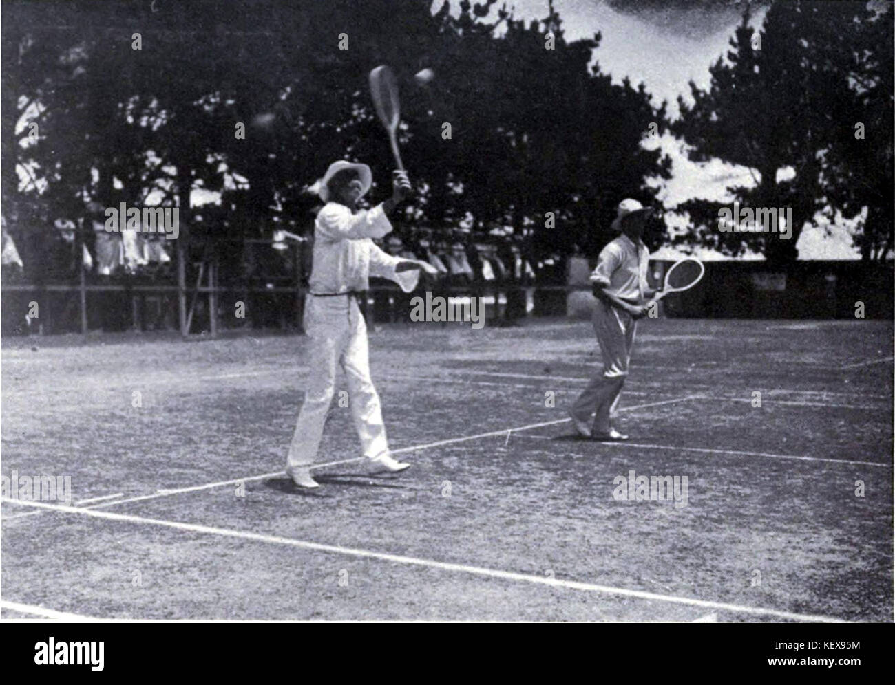 Anthony wilding avec son père à la Nouvelle Zélande championships Banque D'Images