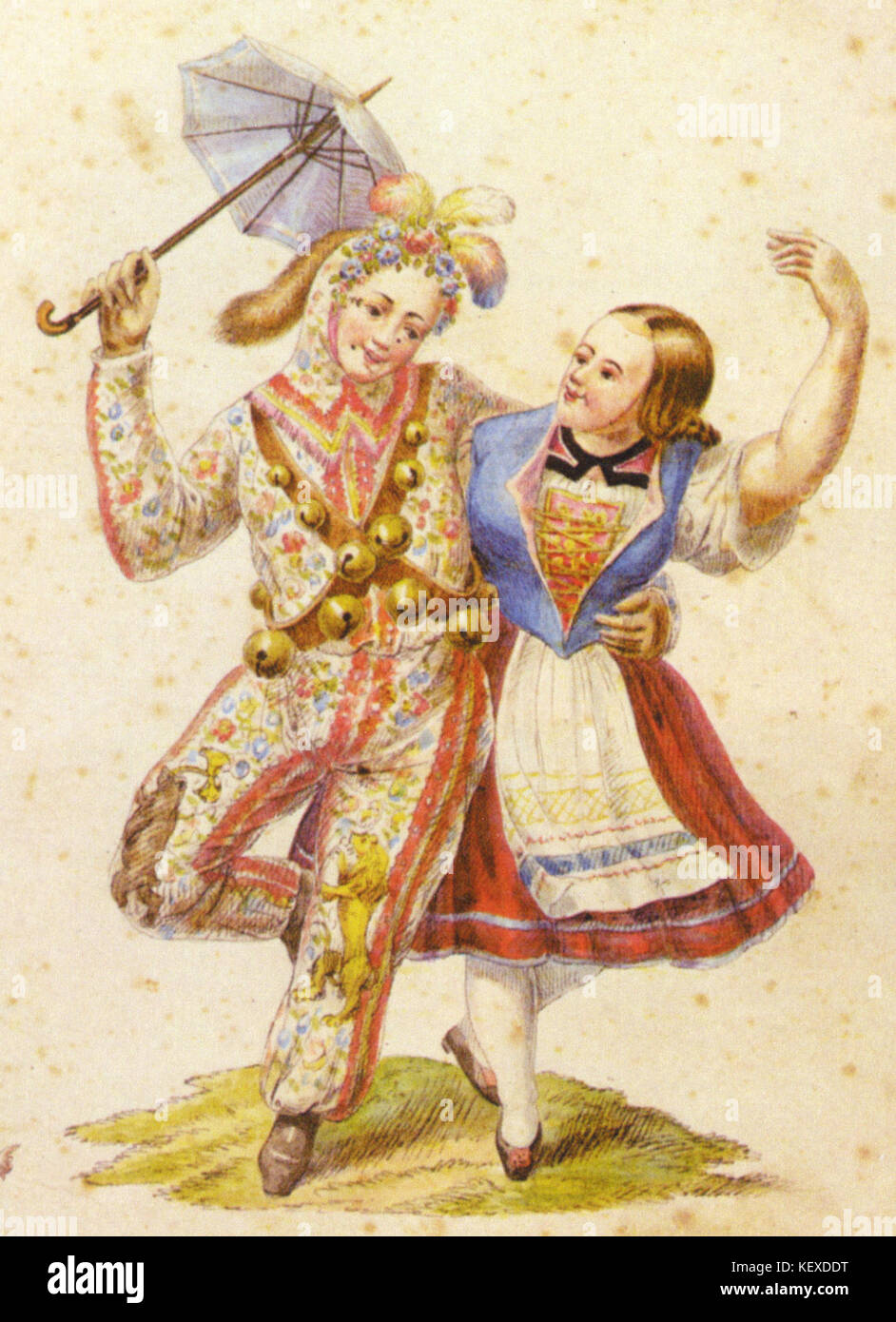 Donaueschingen Narren Chronik Hansel und détails Gretele Banque D'Images