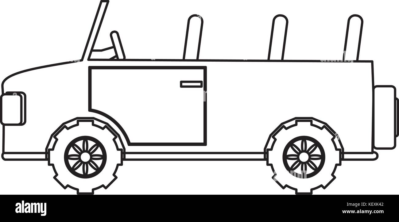 Icône de voiture safari over white background vector illustration Illustration de Vecteur
