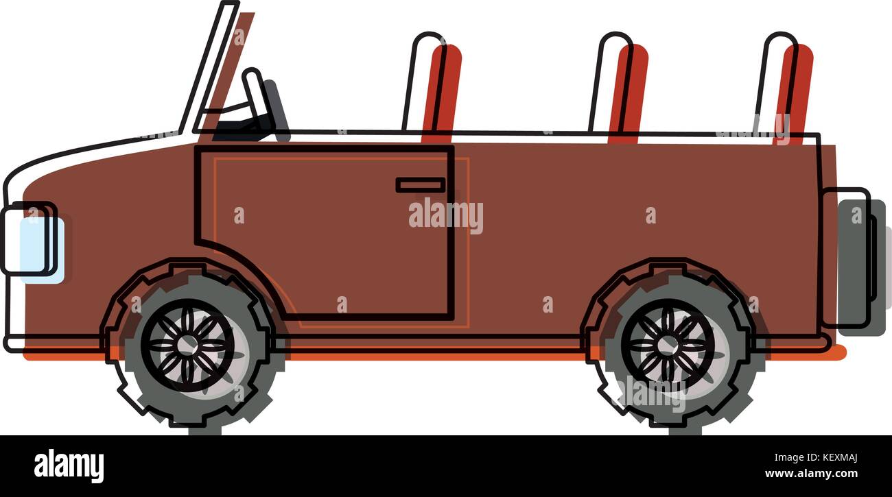 Icône de voiture safari over white background vector illutration Illustration de Vecteur