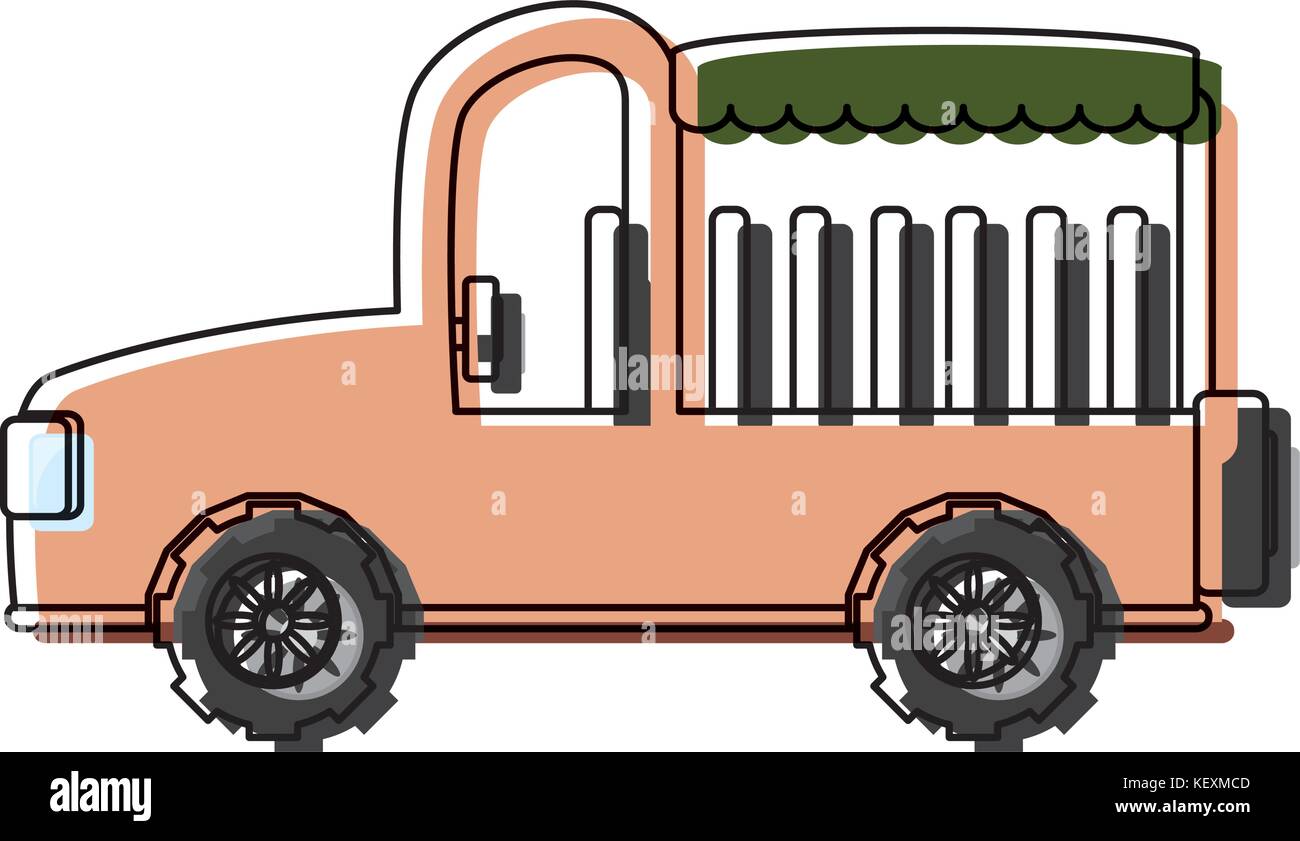 Icône de voiture safari over white background vector illustration Illustration de Vecteur