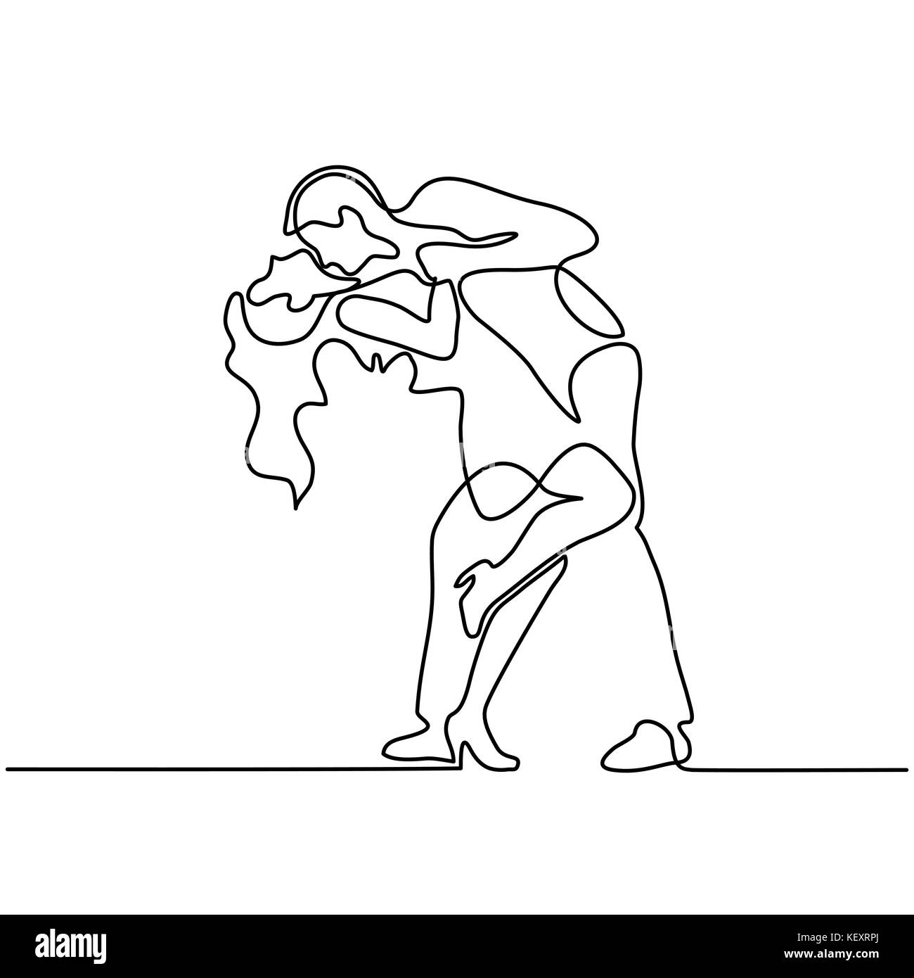 Heureux couple aimant la danse. Illustration de Vecteur