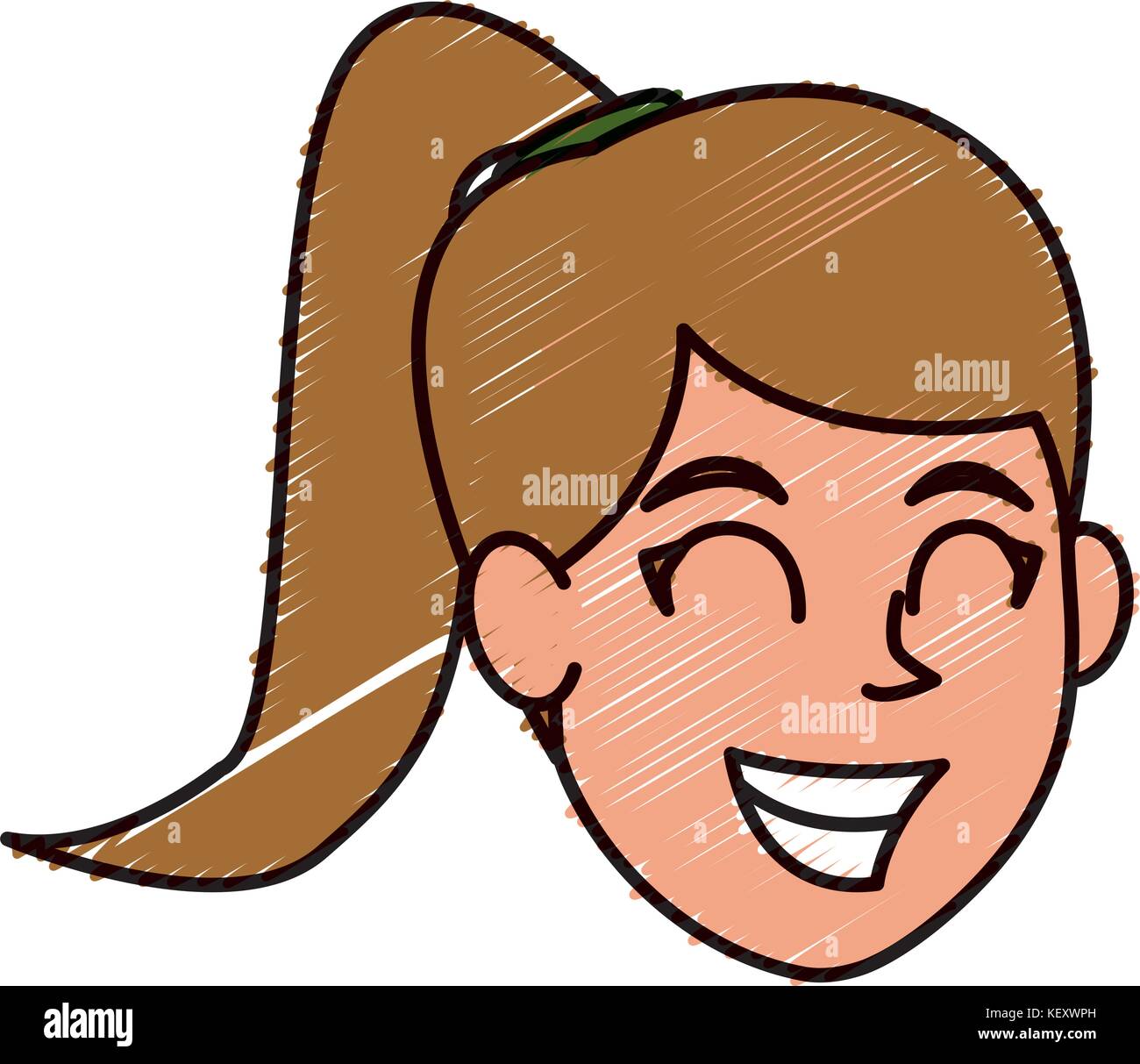 Woman smiling cartoon Illustration de Vecteur