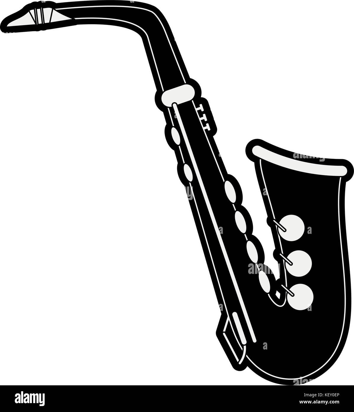 Instrument de musique saxophone droit Illustration de Vecteur