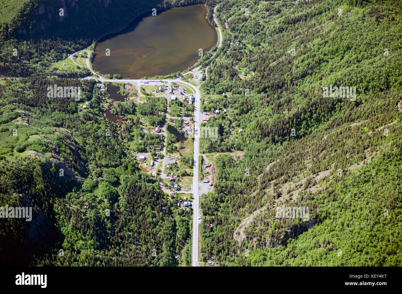 Une vue aérienne de l'wrangellâ à chitina€"st. Elias en Alaska, USA. Le parc national Wrangell Saint Elias, forment le plus grand Banque D'Images