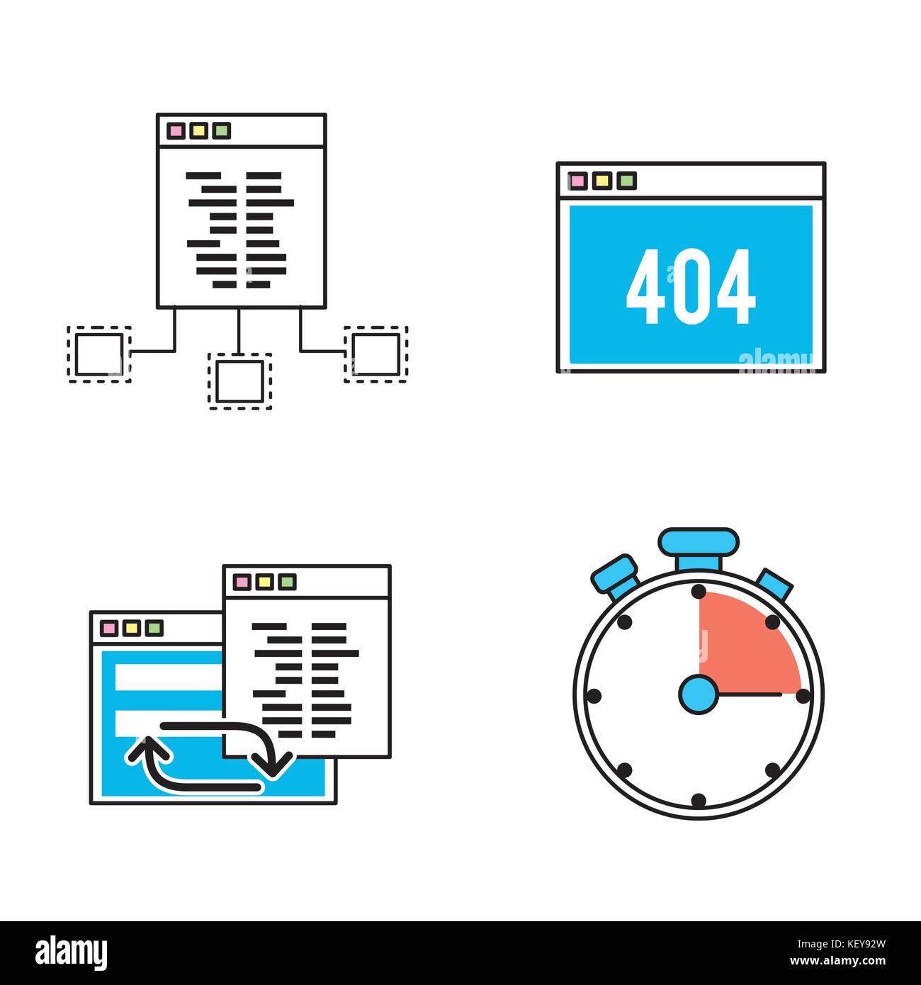 Définir la technologie programmeur code webside Illustration de Vecteur
