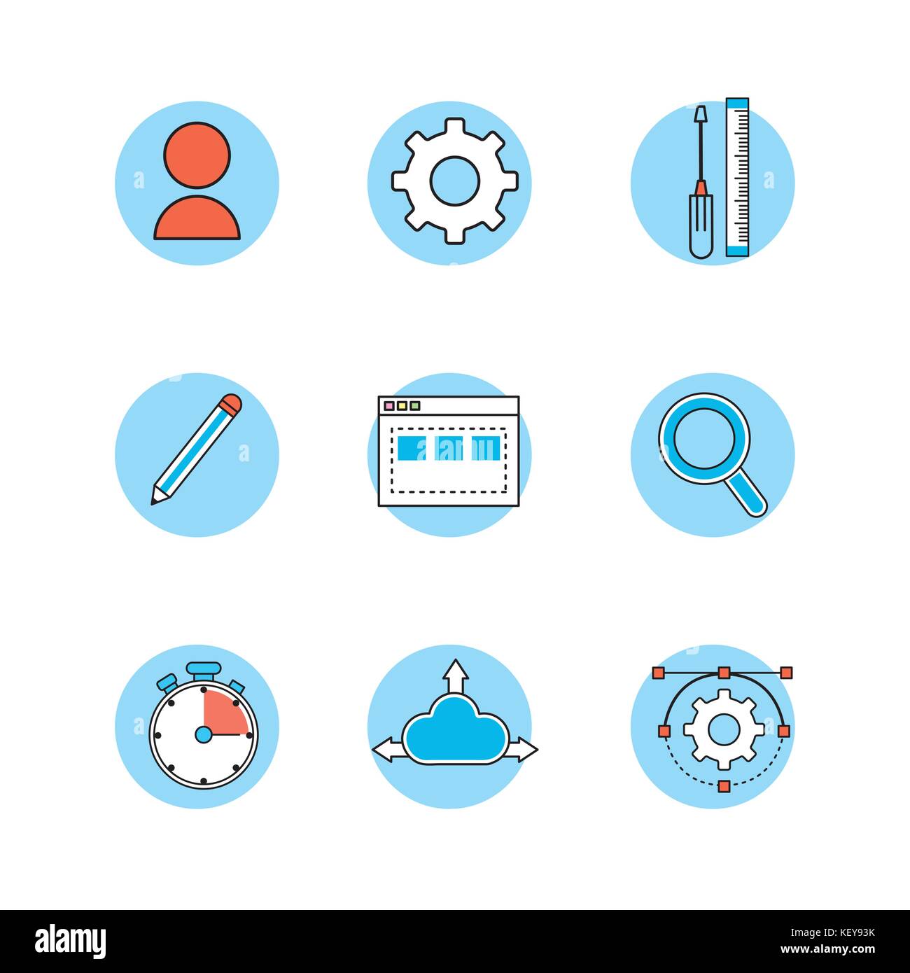 Définir la technologie programmeur code webside Illustration de Vecteur