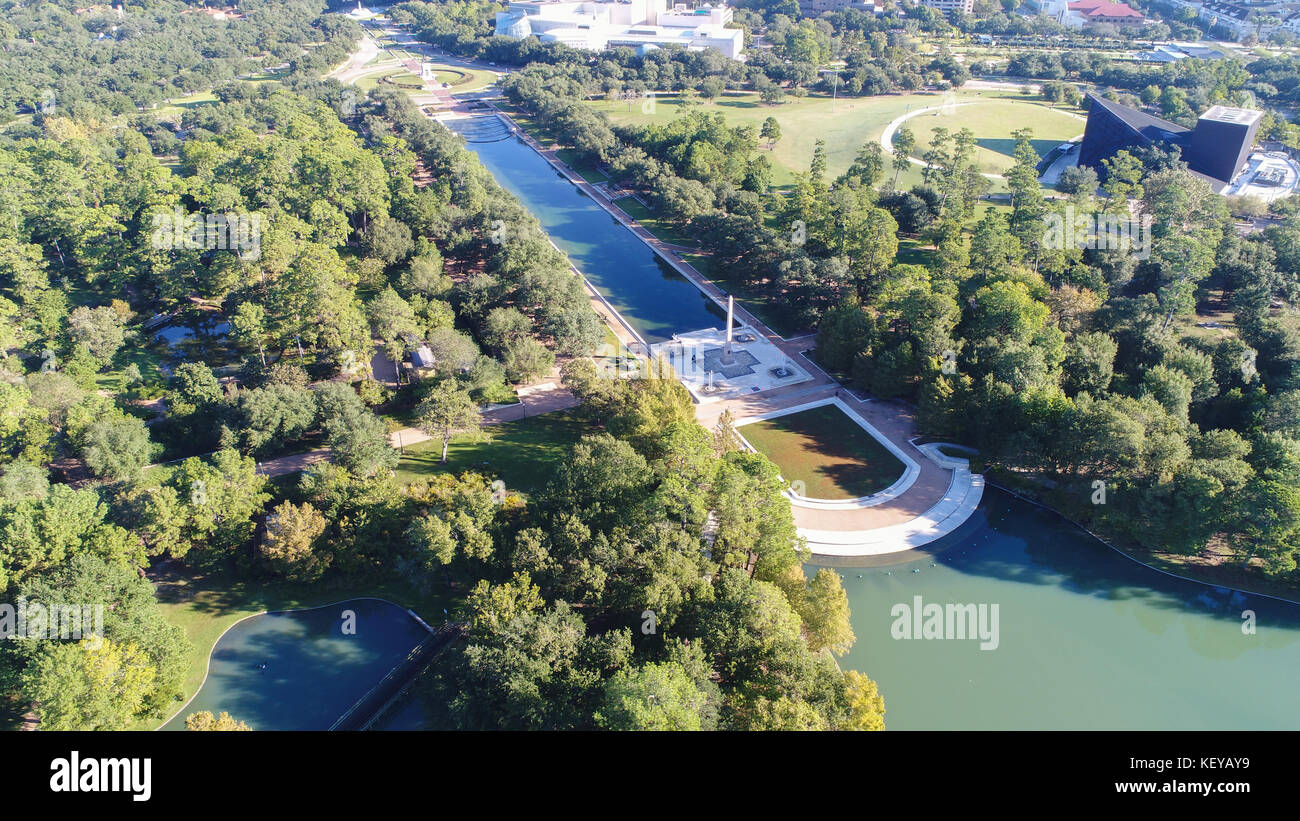 Vue aérienne de Herman park near Medical Center à Houston, Texas Banque D'Images