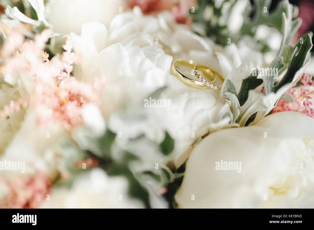 Sur le bouquet de mariage. Détails de mariage Banque D'Images
