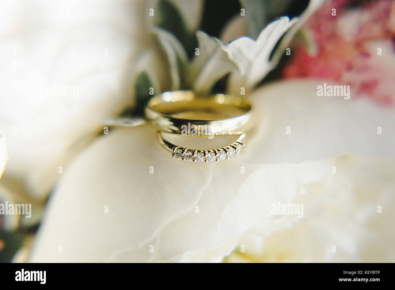 Sur le bouquet de mariage. Détails de mariage Banque D'Images