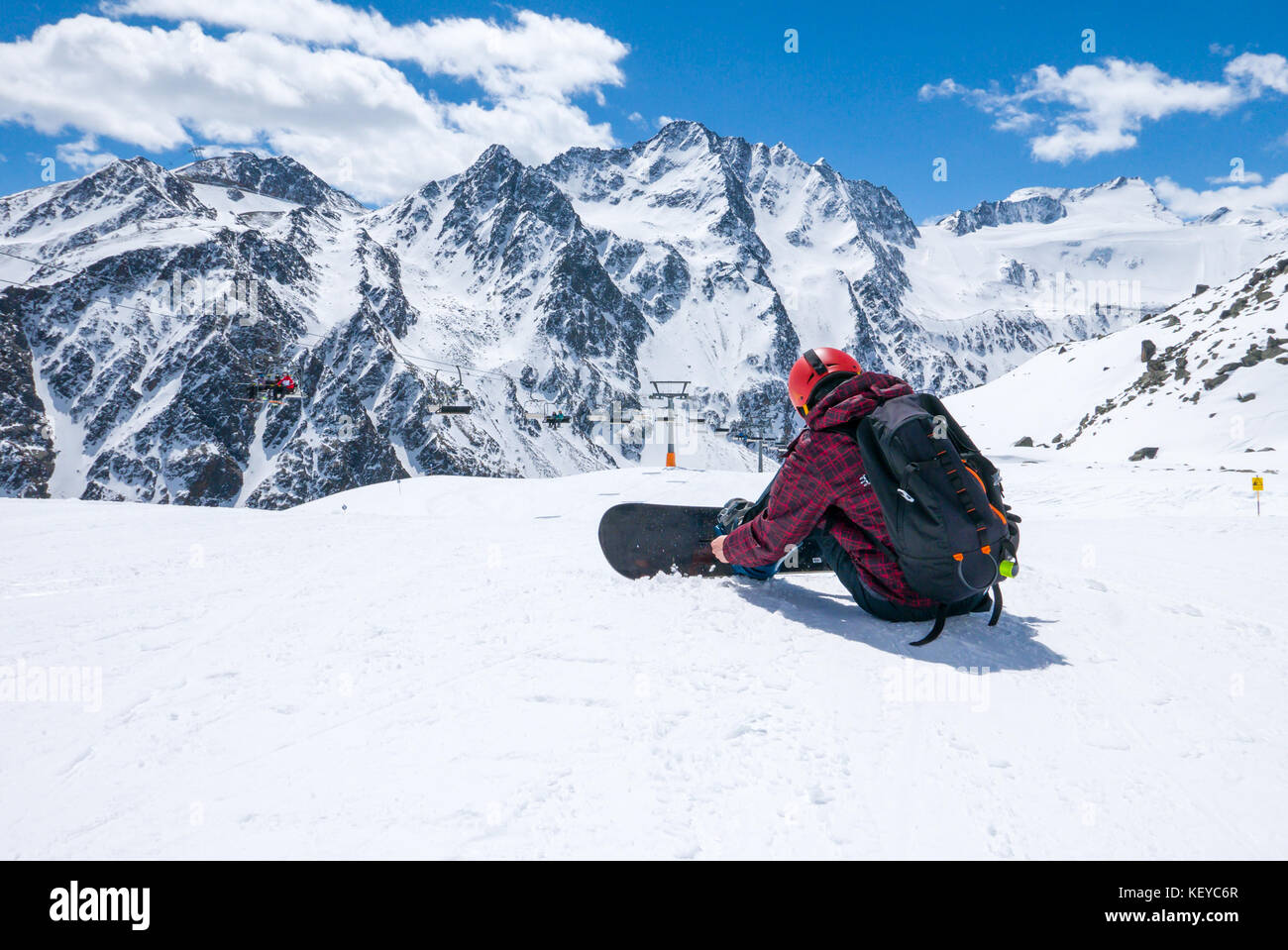 Le snowboard en Autriche Banque D'Images