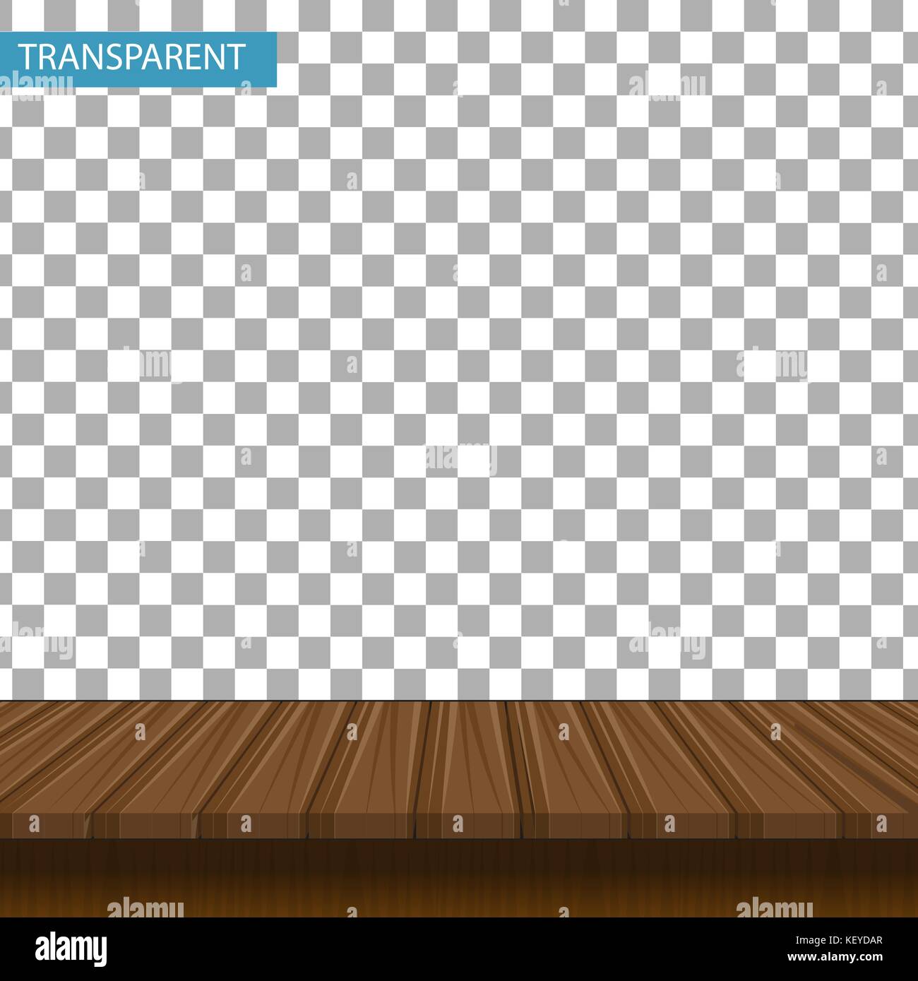 Table en bois réaliste sur un fond transparent. mock-up pour votre produit. Comptoir 3d couleur chêne, noyer. vector illustration. Illustration de Vecteur